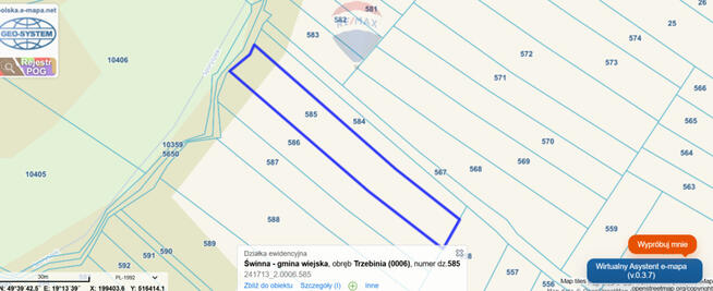 Działka budowlana w miejscowości Trzebinia