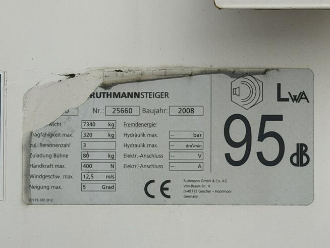 MAN TGL 7.150 Zwyżka Ruthmann T300 30m w bok 20m Mały przebieg Podnośnik Koszowy UDT Wumag GSR Palfi