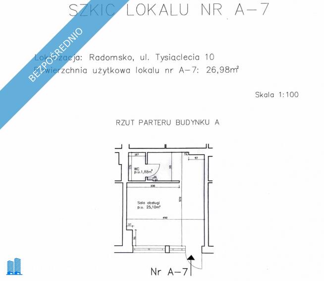 Lokal usługowy na sprzedaż / Radomsko, ul. Tysiąclecia / "Ryneczek"