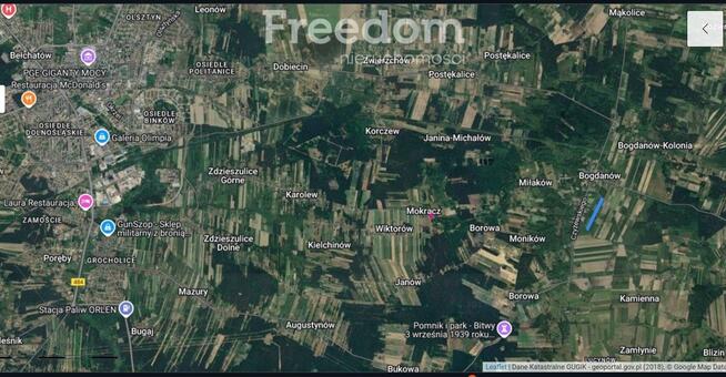 Na sprzedaż działka w Mokraczu gmina Bełchatów