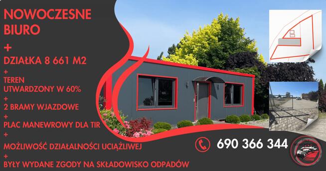 Nowoczesne biuro +utwardzona działka 8661m2