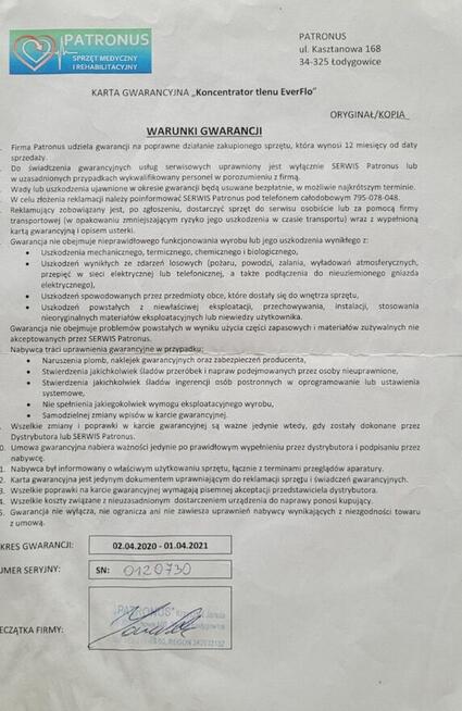 koncentrator tlenu Philips Respironics Everflo