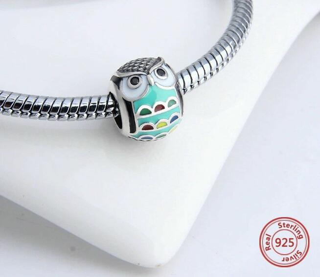 Pandora Charms Moments koralik zawieszka sowa sówka kolorowa