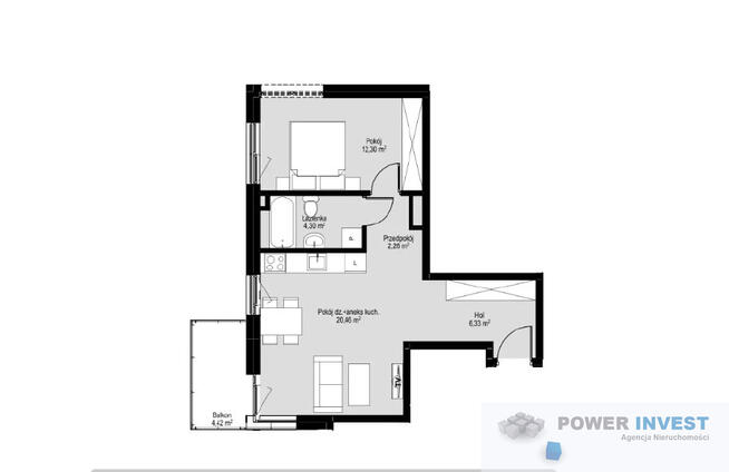 2 pokoje | 45,73 m² | balkon | blisko centrum