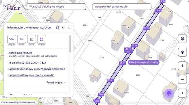 Działka budowlana 1000 m² | media | Dobroszyce