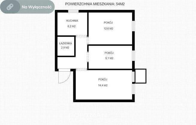 Mieszkanie na SPRZEDAŻ, 54m2, 3 POKOJE, OTWOCK