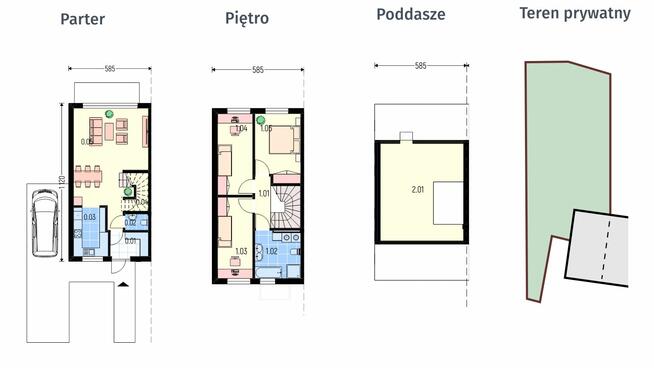 Segment w zabudowie bliźniaczej 129 m² DZIAŁKA 500m2 gm. Iza