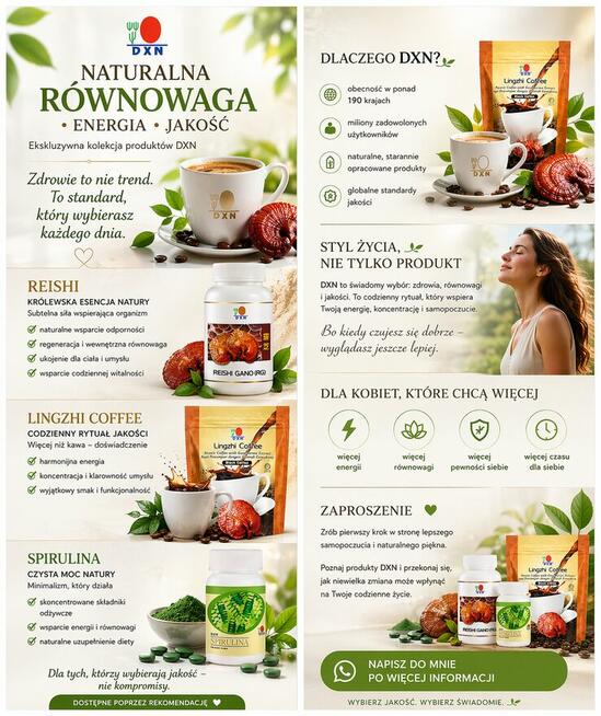 Dla handlowców - DXN -światowy lider ganodermy i spiruliny!