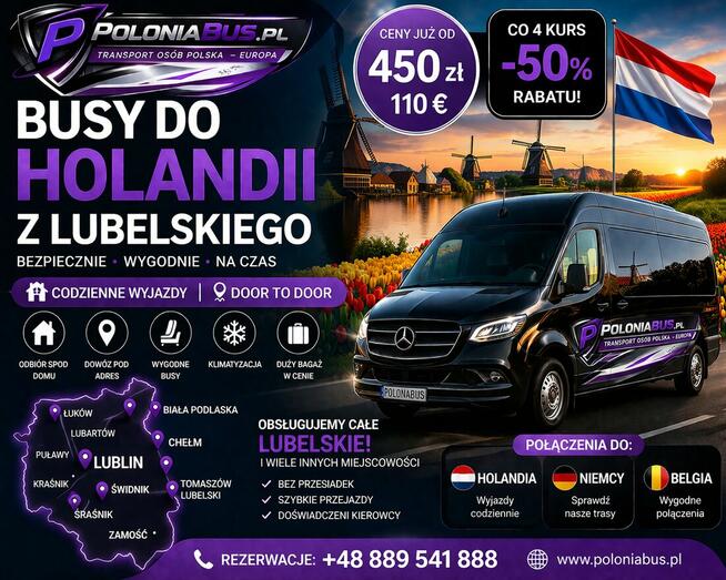 Busy do Holandii Niemiec i Belgii