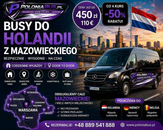 Busy do Holandii Niemiec i Belgii