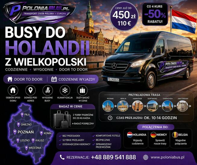 Busy do Holandii Niemiec i Belgii