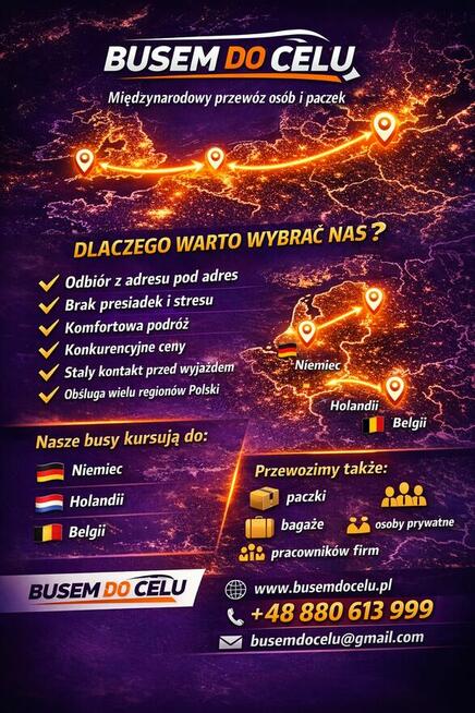 Busy do Holandii Niemiec i Belgii