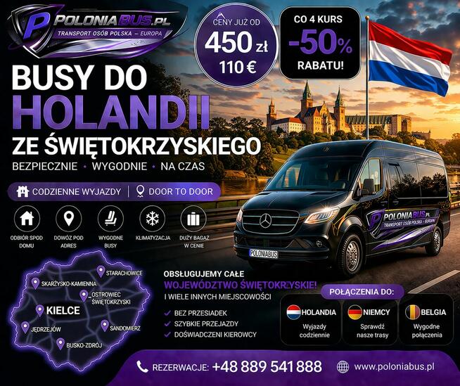 Busy do Holandii Niemiec i Belgii
