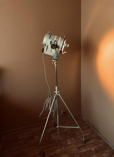 Lampa podłogowa teatralna PRL Vintage loft