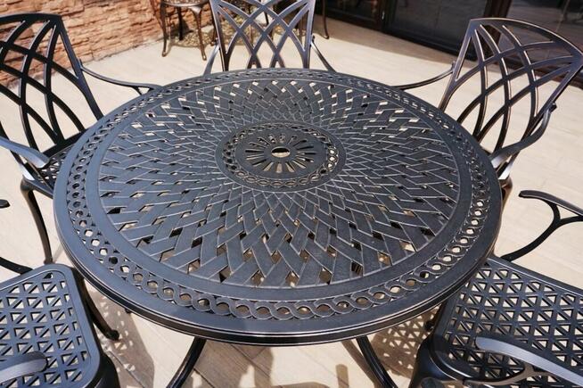 Meble ogrodowe aluminiowe komplet 4-6 osobowy