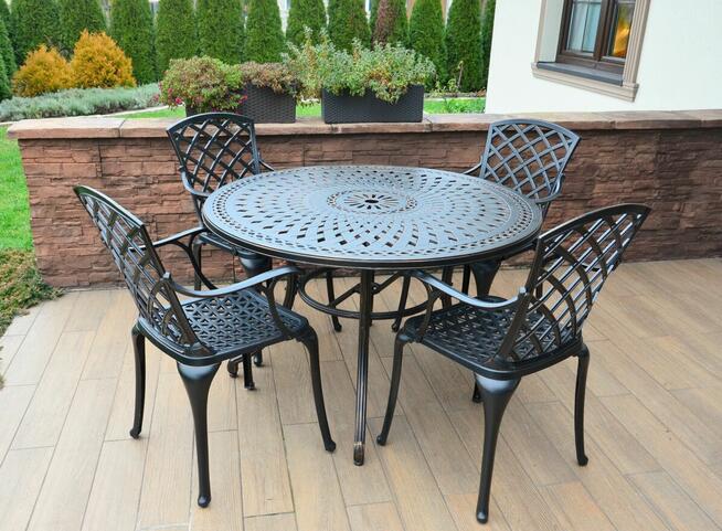 Meble ogrodowe aluminiowe komplet 4-6 osobowy