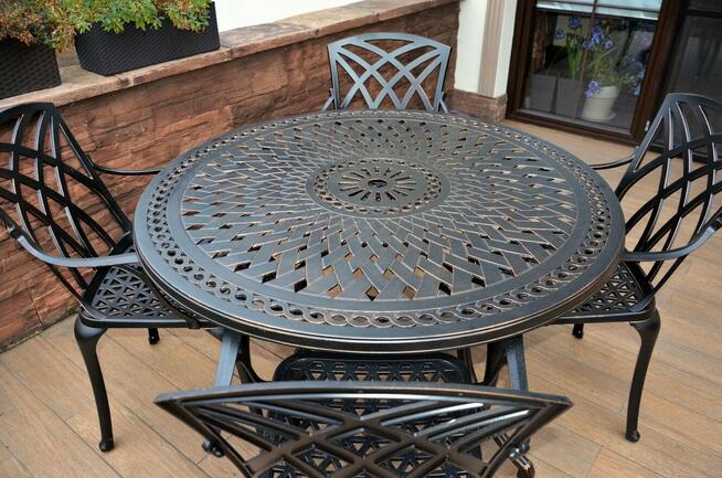 Meble ogrodowe aluminiowe komplet 4-6 osobowy