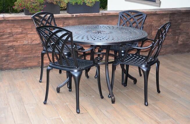 Meble ogrodowe aluminiowe komplet 4-6 osobowy
