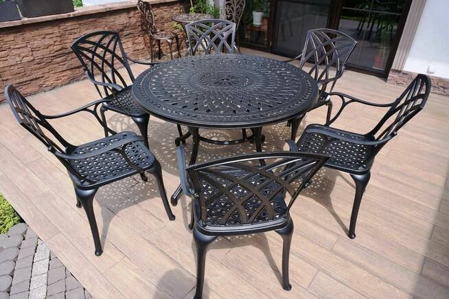 Meble ogrodowe aluminiowe komplet 4-6 osobowy