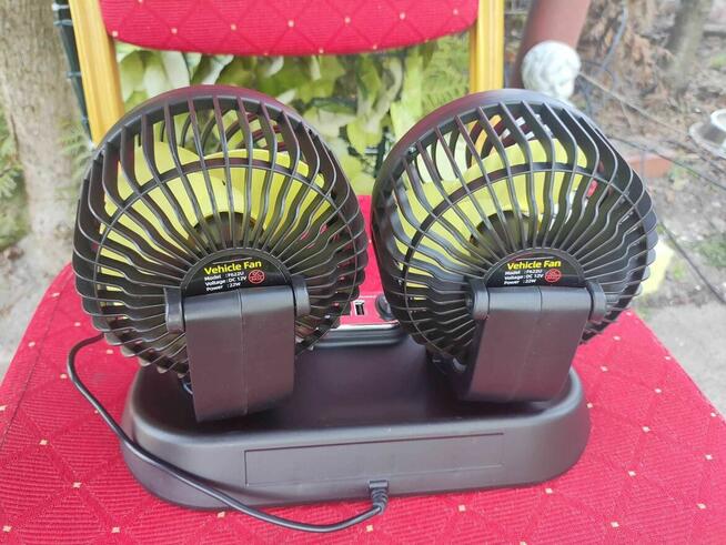 Wentylator samochodowy USB wiatrak z uchwyt USB 2x