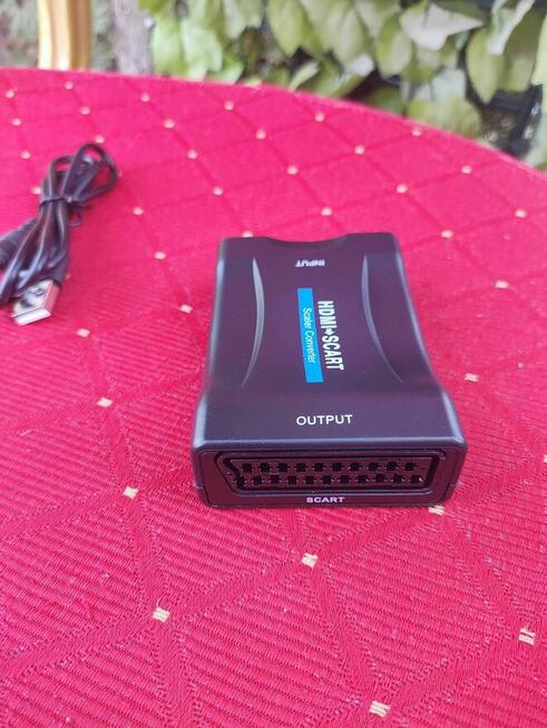 Konwerter HDMI EURO Scart Adapter AV rozdzielacz Rozgałęźnik