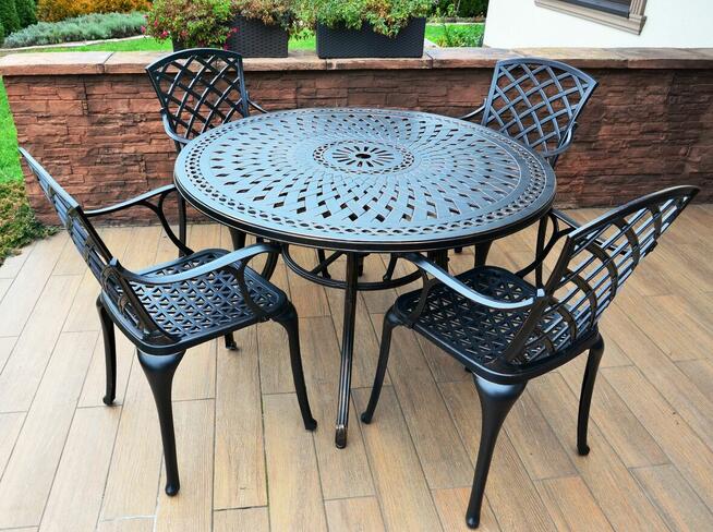 Meble ogrodowe aluminiowe komplet 4-6 osobowy