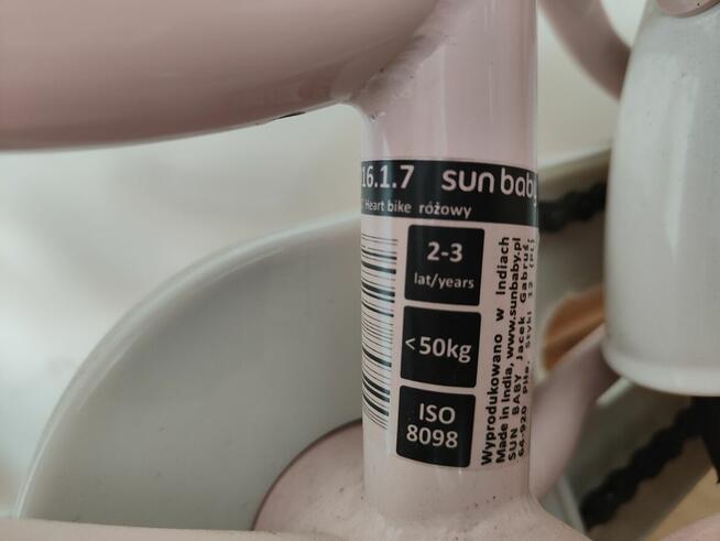 SUNBABY rowerek dla dziewczynki dziecka 2-3 lata.