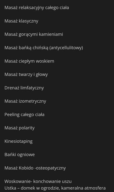 Masaż ciała/ kręgosłupa/Ustka i okolice