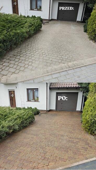 Czyszczenie kostki brukowej oraz tarasów drewnianych