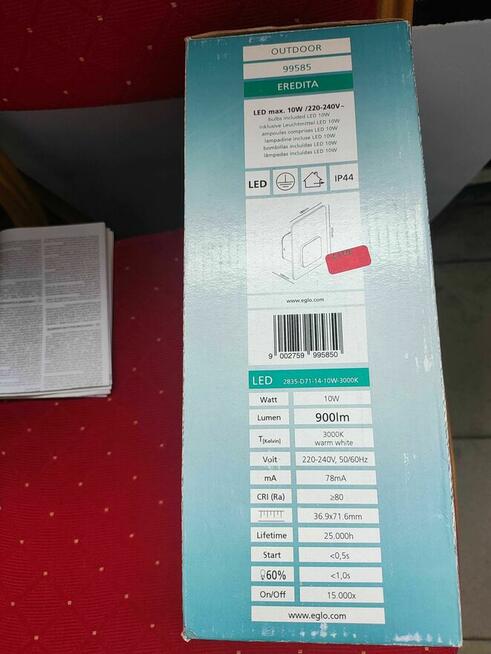 Zewnętrzna Lampa LED ścienna natynkowa Eglo Ogrodowa Lampka