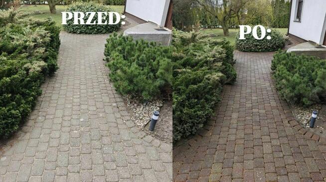 Czyszczenie kostki brukowej oraz tarasów drewnianych