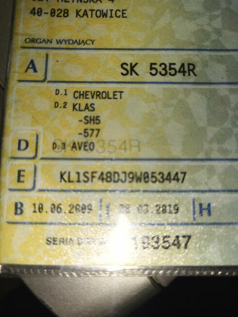 Chevrolet Aveo 1.2 benzyna 2009 tylko 62 tyś przebiegu
