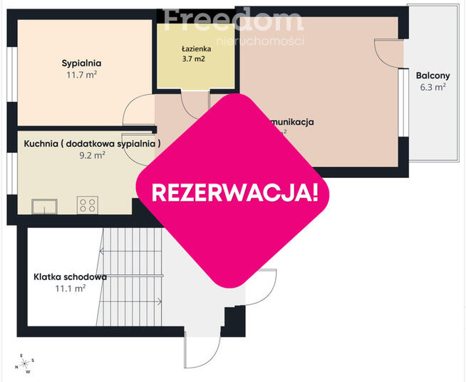 Komfortowe, dwustronne 2-pokojowe mieszkanie
