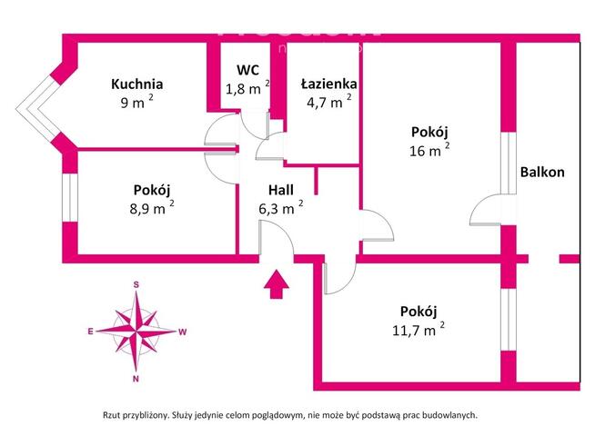 Eleganckie 3 pokoje | 58 m² | loggia | 2 piętro