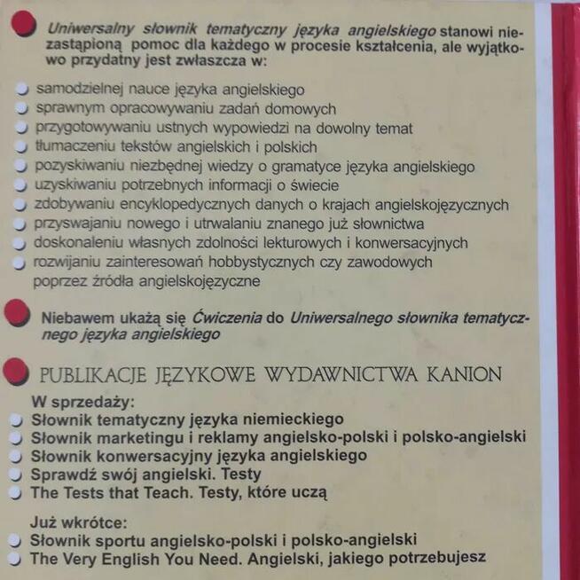 *** słownik tematyczny języka angielskiego 1084 stron, tward