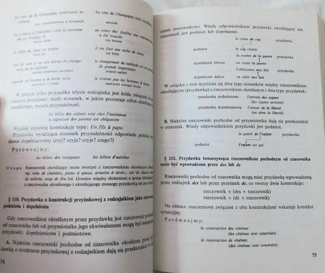 gramatyka jeżyka FRANCUSKIEGO z dawnych lat