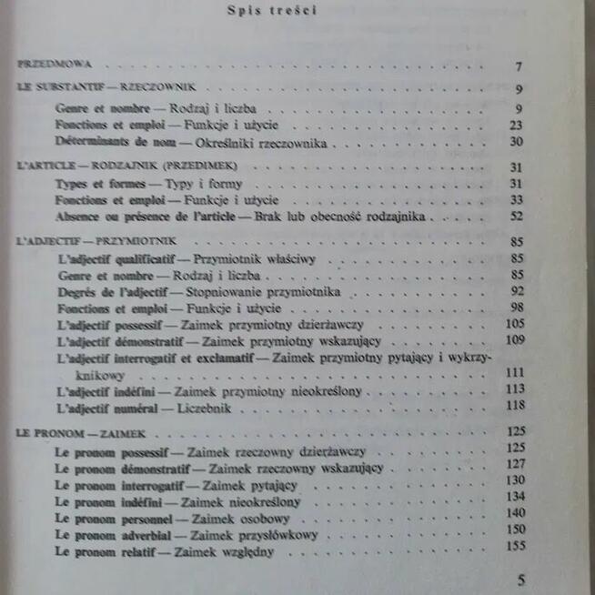 gramatyka jeżyka FRANCUSKIEGO z dawnych lat
