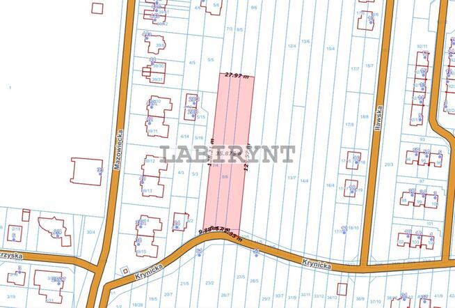 Parkitka, Krynicka, 3578m2, szerokość 28m lub 39m