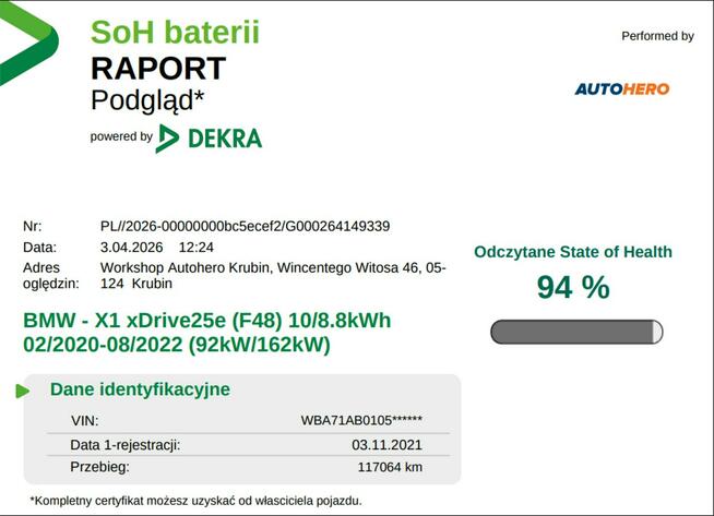 BMW X1 xDrive 25e Advantage Plug-in Navi Automatyczna klimatyzacja Bluetooth