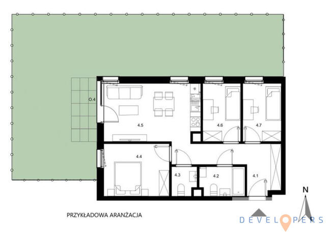 Mieszkani 4 pokojowe 64 m2 z ogródkiem 89 m2
