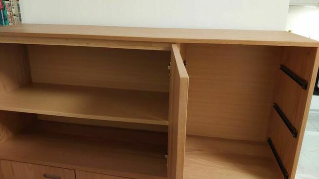 Komoda dębowa 150 cm, 3 szuflady, 2 drzwi