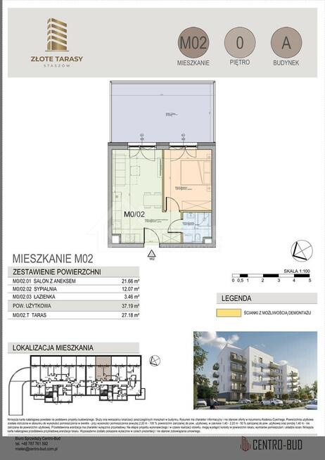 M02 | 37,19 m² | 2 pokoje | parter | balkon 27,18