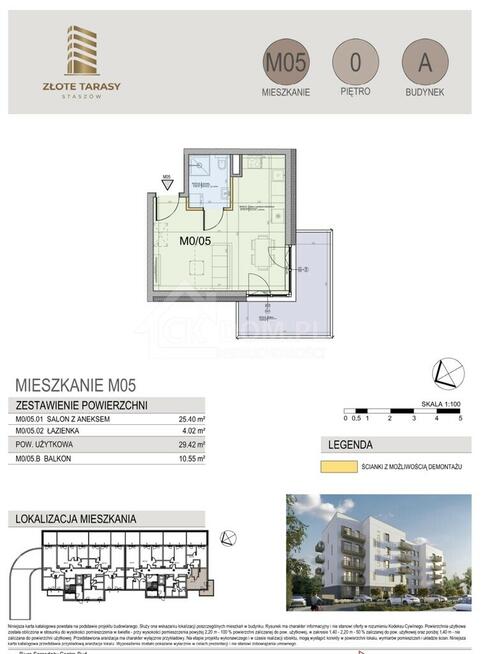 M05 | 29,42 m² | 1 pokój | parter | taras 10,55 m²