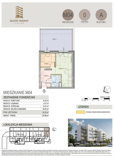 M04 | 32,53 m² | 2 pokoje | parter | taras 24,58 m