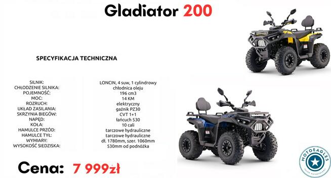 ASIX Inny Quad ASIX Gladiator 200 Transport Raty Fvat