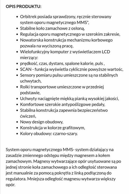 Orbitrek treningowy rehabilitacyjny