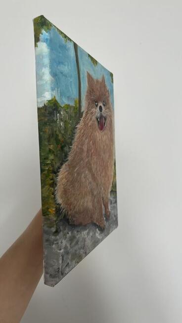 Ręcznie malowany portret – Szpic pomerański (Pomeranian) 18x