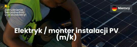 Niemcy, koło granicy, Elektryk / monter PV/OZE (m/k)