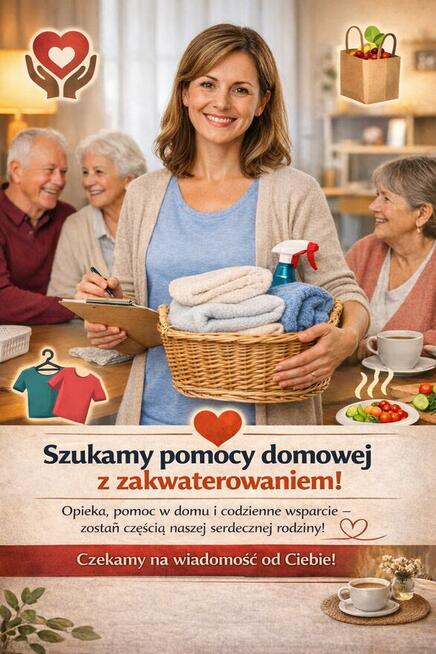 Pilnie potrzebna opiekunka domowa – zakwaterowanie w cenie