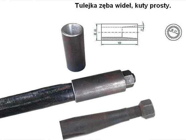 Tulejka do zęba wideł obornika, tur , krokodyl , ładować